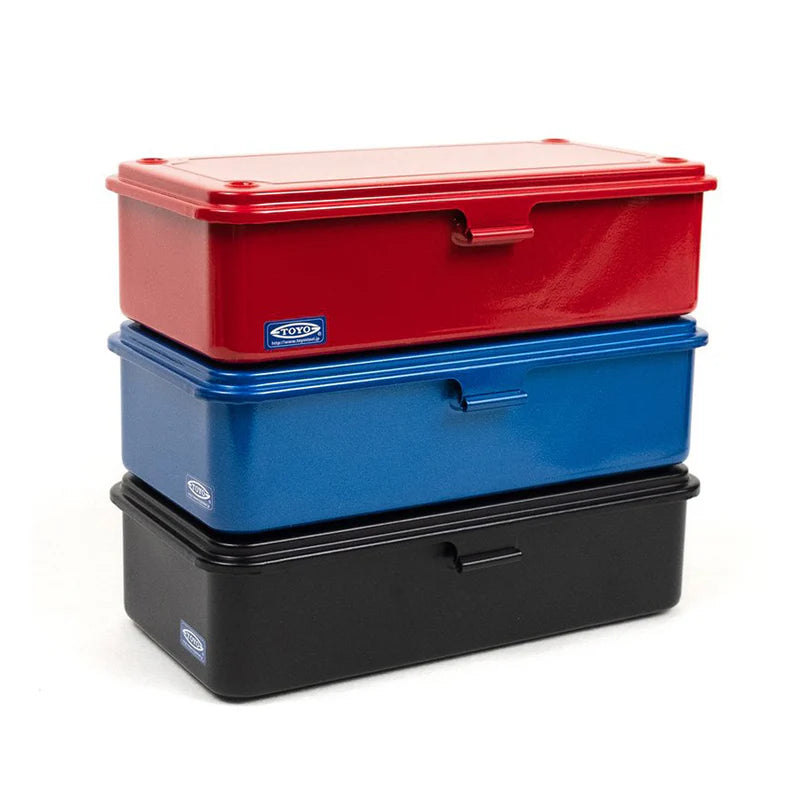 Toyo Steel Toolbox T-190 Steel Stackable Storage Box | Black