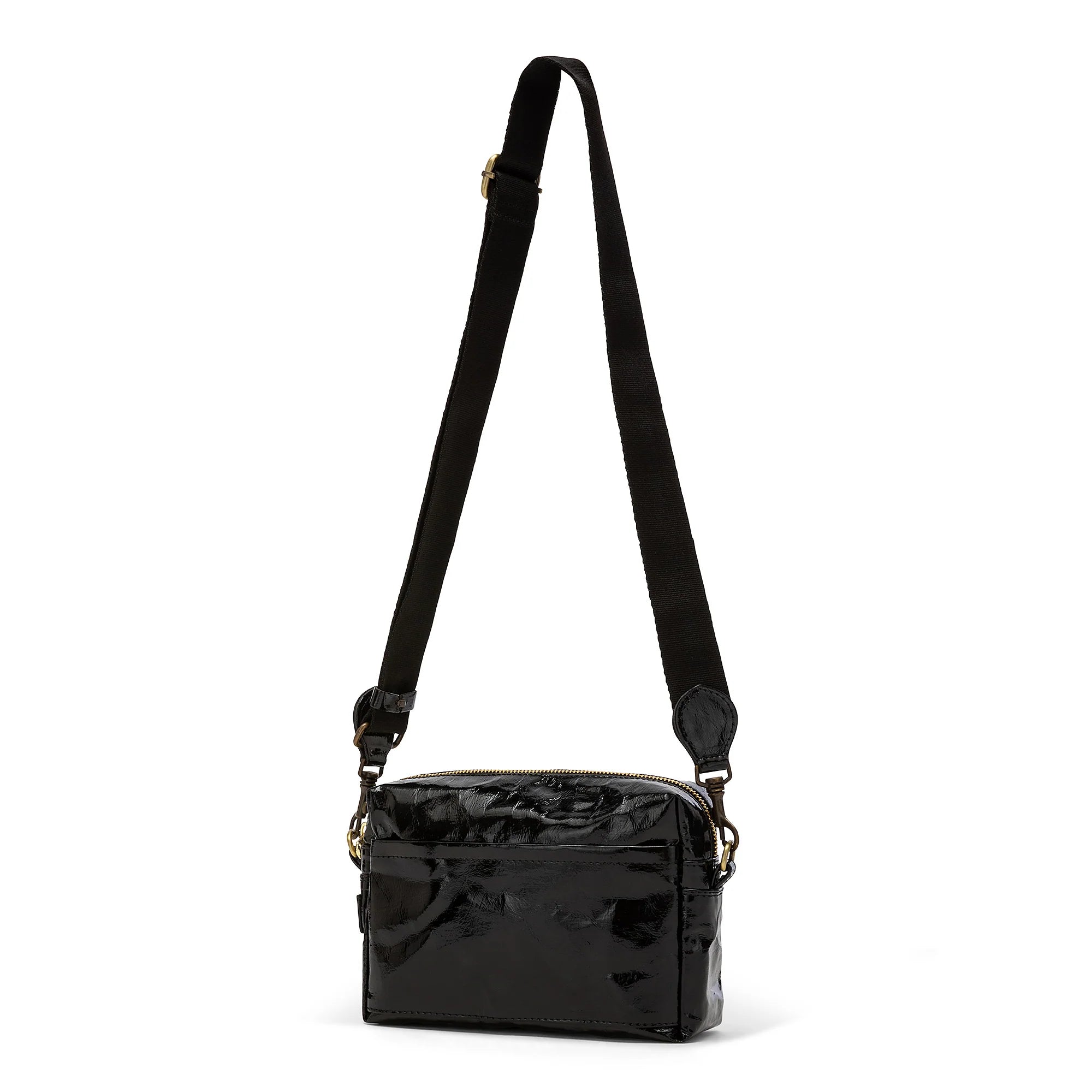 Uashmama Tracolla Crossbody Bag - Large | Glossy Black