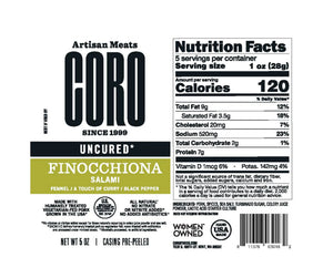 Coro Foods - Finocchiona - Uncured Piccolo