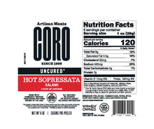 Load image into Gallery viewer, Coro Foods - Hot Sopressata - Uncured Piccolo
