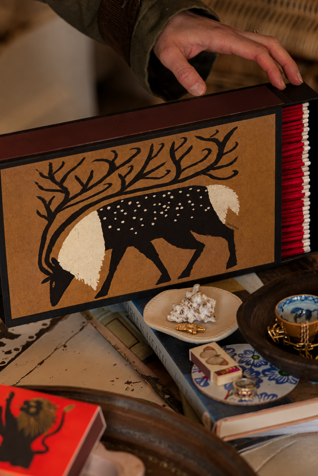 Archivist Keepsake Matchbox - Reindeer | Giant Christmas Safety Matches
