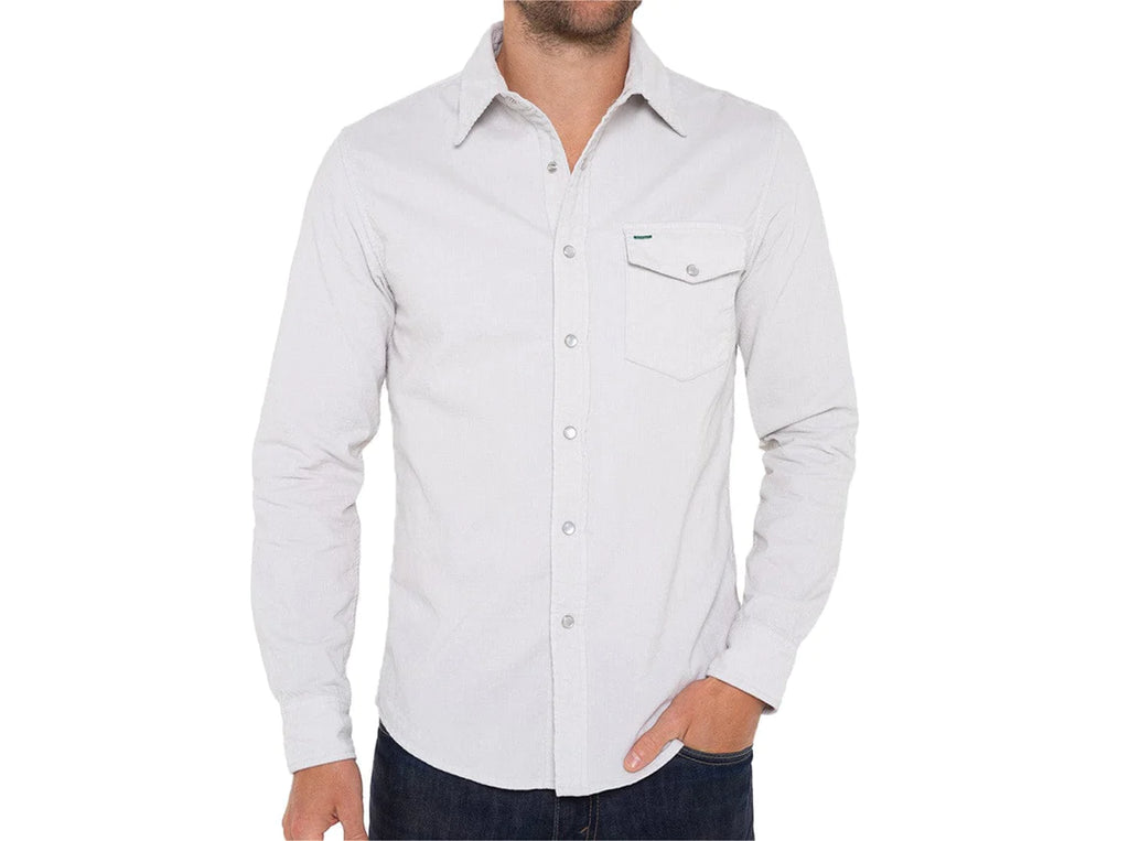 Criquet Corduroy Pearl Snap | Silver Fox