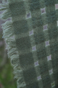Oats & Rice Waffle Cashmere Scarf | Green