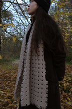 Oats & Rice Waffle Cashmere Scarf | Latte Brown