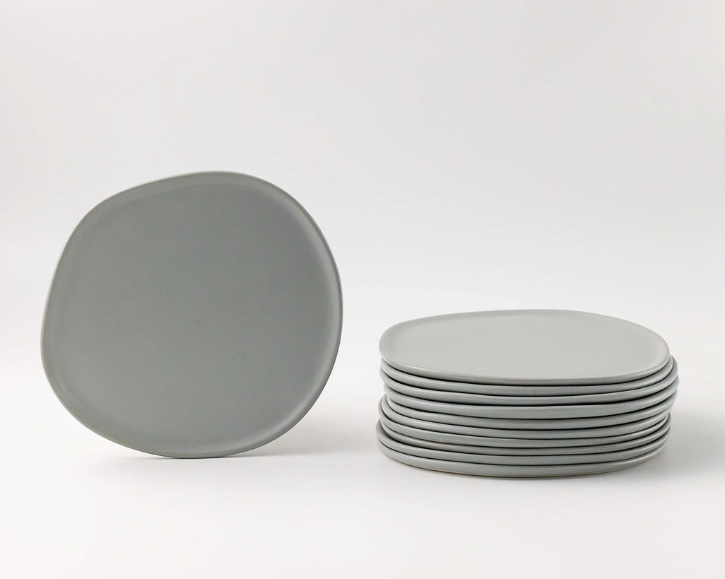 Haand Salad Plate - Ripple | 8.5 in - Matte Grey