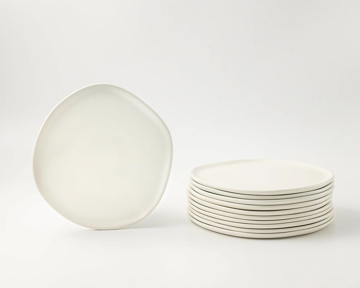 Haand Salad Plate - Ripple | 8.5 in - Matte White