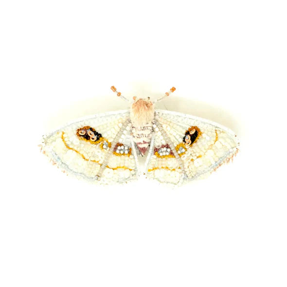 Trovelore White Spring Moth Brooch