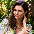 Capucine De Wulf Bangkok Bamboo Link Earrings - Gold/Green