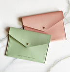 Peace Love Mahjong - Card Clutch: Large | Dusty Rose