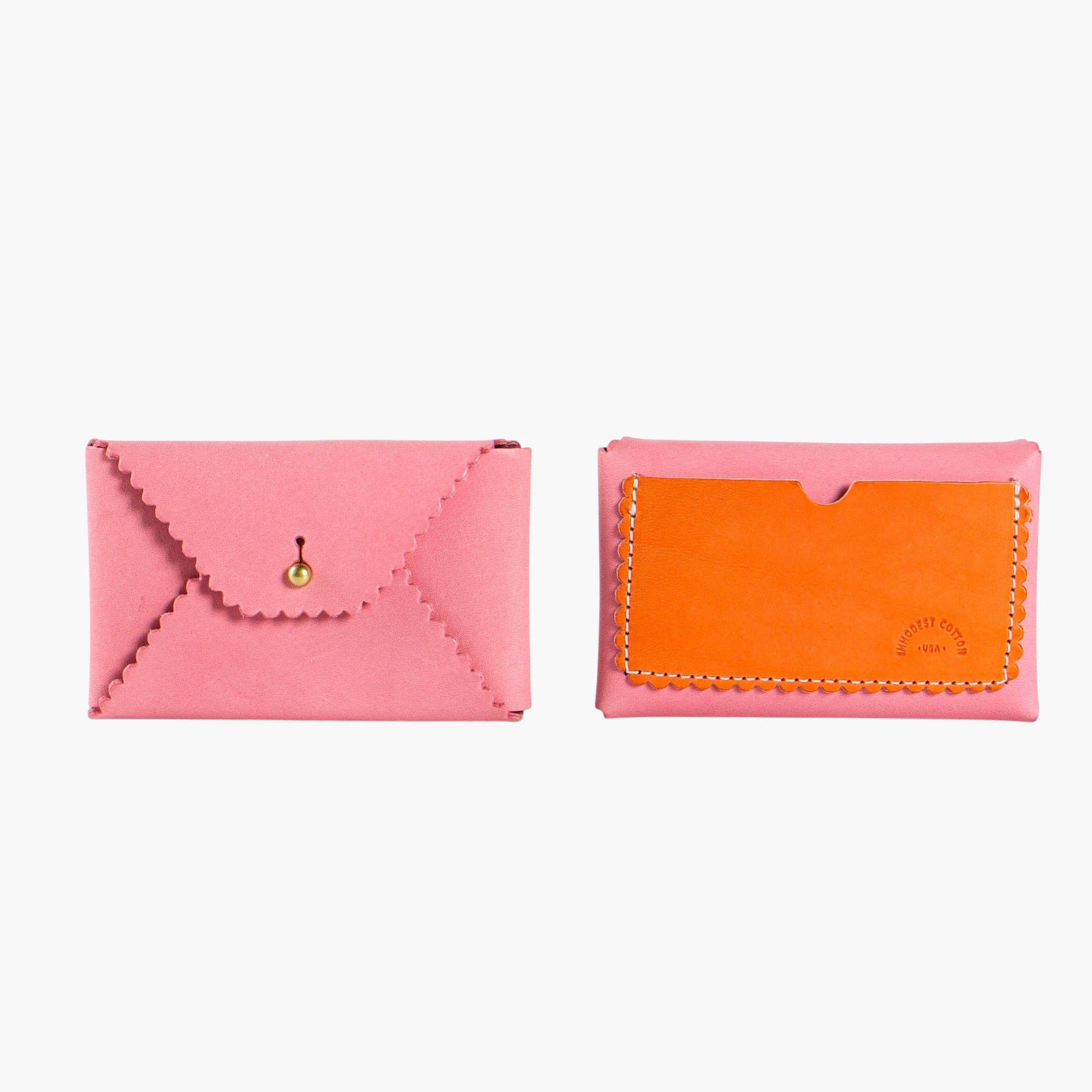 IMMODEST COTTON - Scallop Wallet | Carnation + Orange