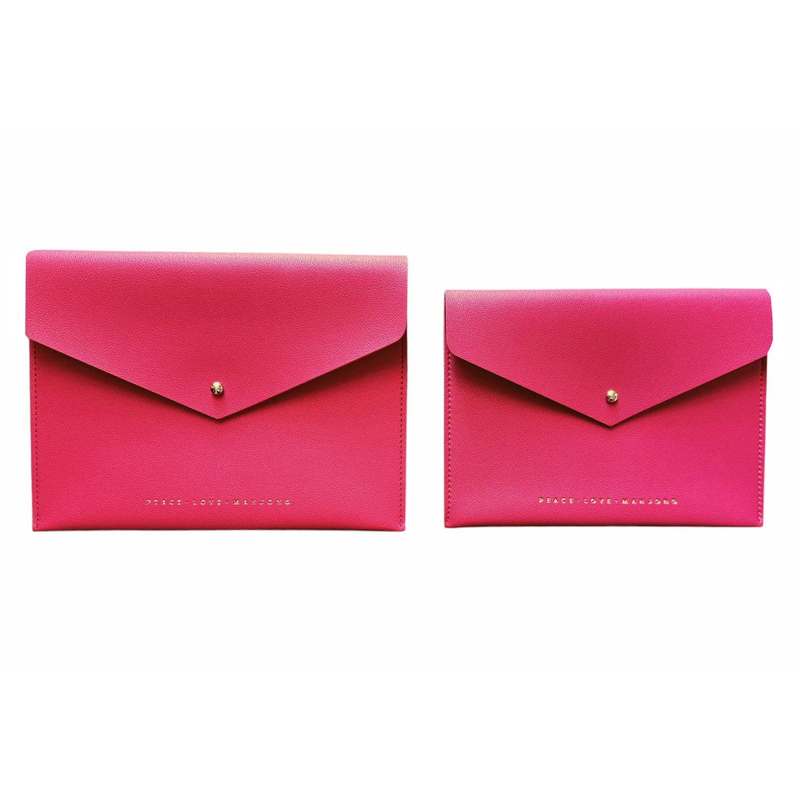 Peace Love Mahjong - Card Clutch: Large | Dusty Rose