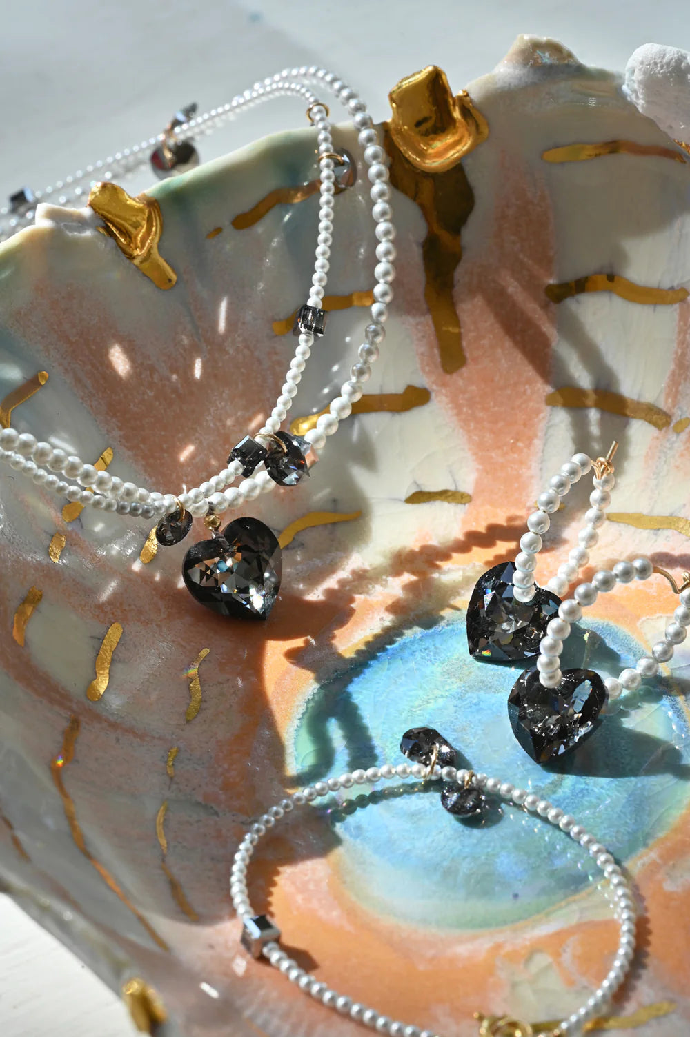 Abacus Row Big Heart Earrings, Moonstruck