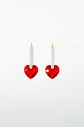 Abacus Row Big Heart Earrings, Amour