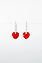 Abacus Row Big Heart Earrings, Amour