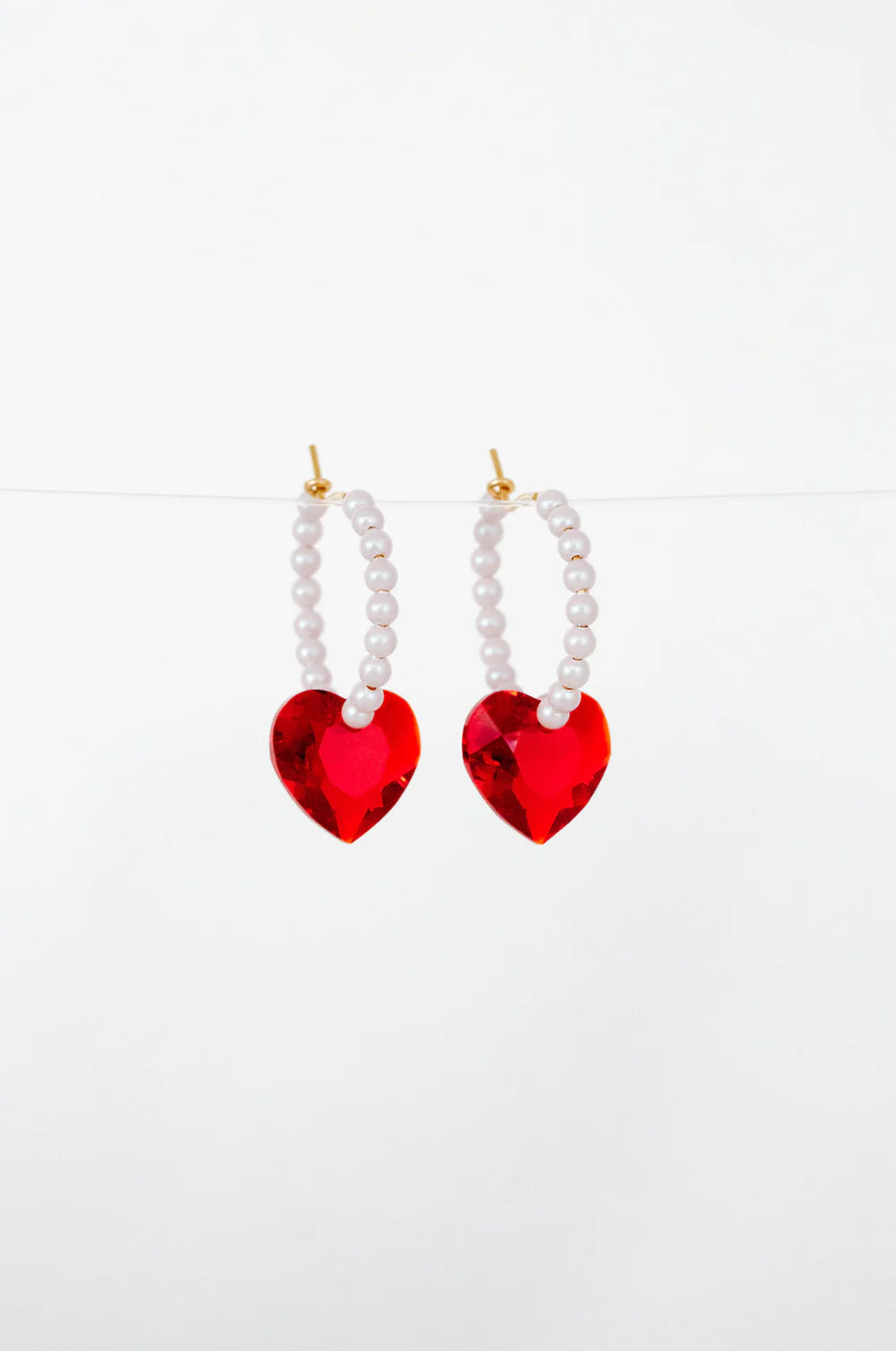 Abacus Row Big Heart Earrings, Amour