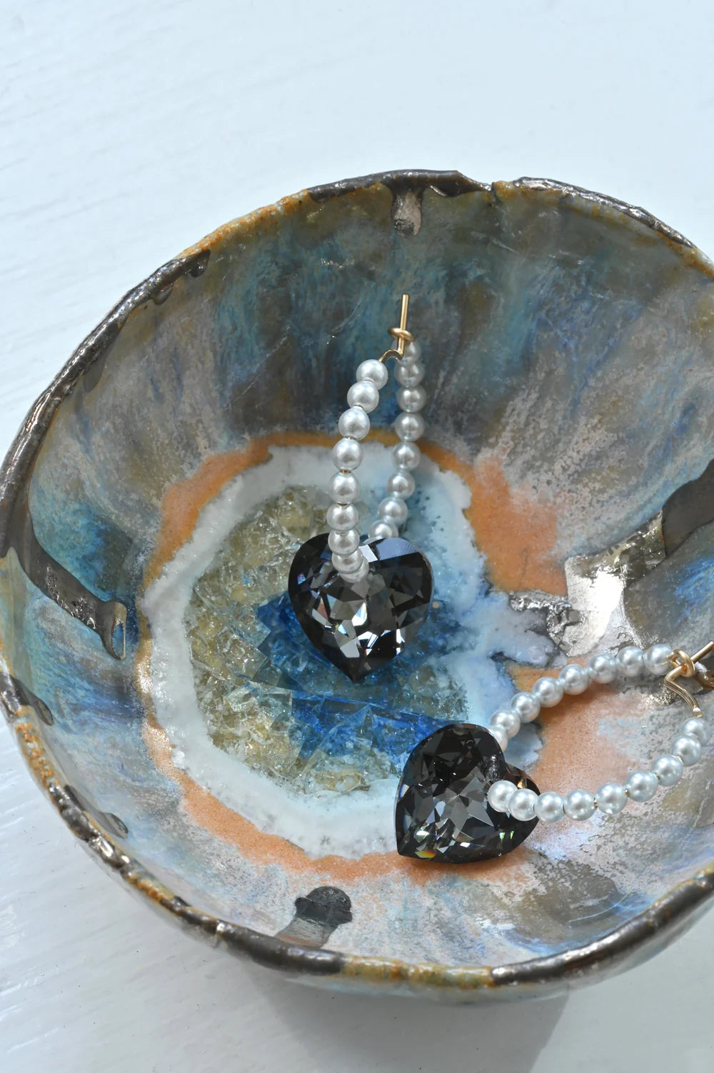 Abacus Row Big Heart Earrings, Moonstruck
