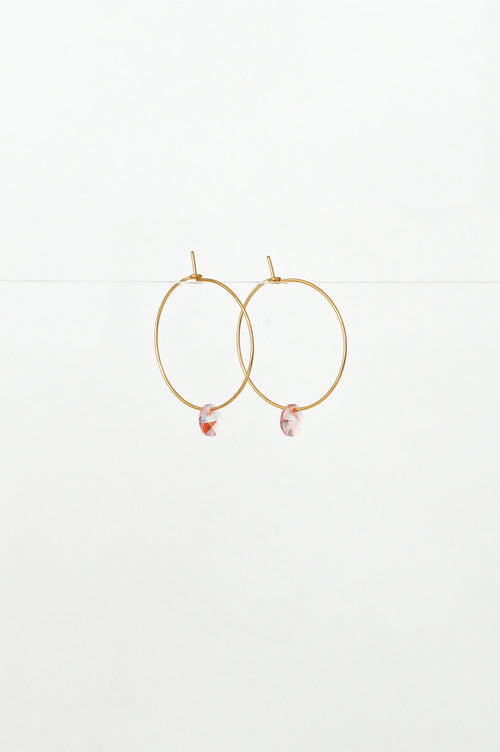 Abacus Row Large Petal Earrings - Pink Rose