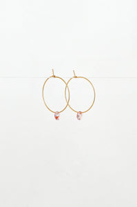 Abacus Row Large Petal Earrings - Pink Rose