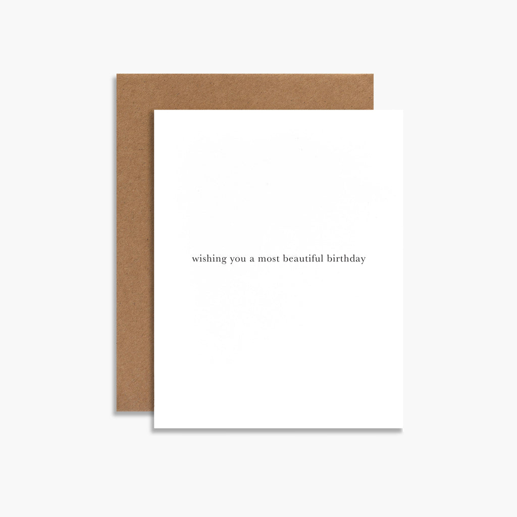 Souvenir Stationery - Wishing You A Most Beautiful Birthday Letterpress - Greeting Card