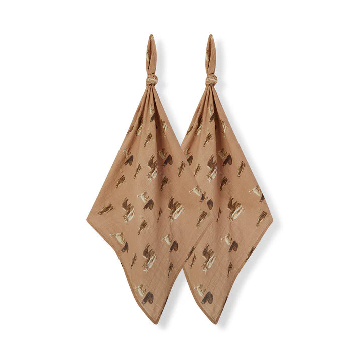 Milkbarn Organic Cotton Two-Piece Burp Cloth Set | Alpaca