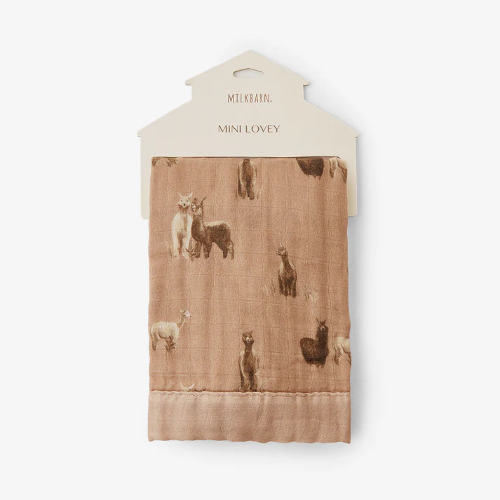 Milkbarn Bamboo Mini Lovey Security Blanket | Alpaca