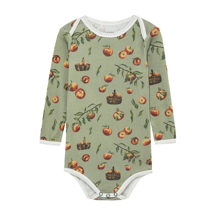 Milkbarn Cotton Long Sleeve One Piece | Apple Orchard
