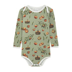 Milkbarn Cotton Long Sleeve One Piece | Apple Orchard