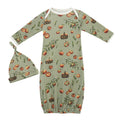 Milkbarn Organic Cotton Newborn Gown & Hat Set | Apple Orchard