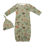 Milkbarn Organic Cotton Newborn Gown & Hat Set | Apple Orchard