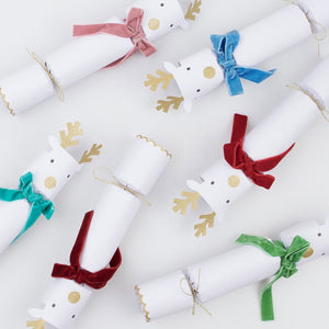 Meri Meri Reindeer with Velvet Brown Bows Crackers