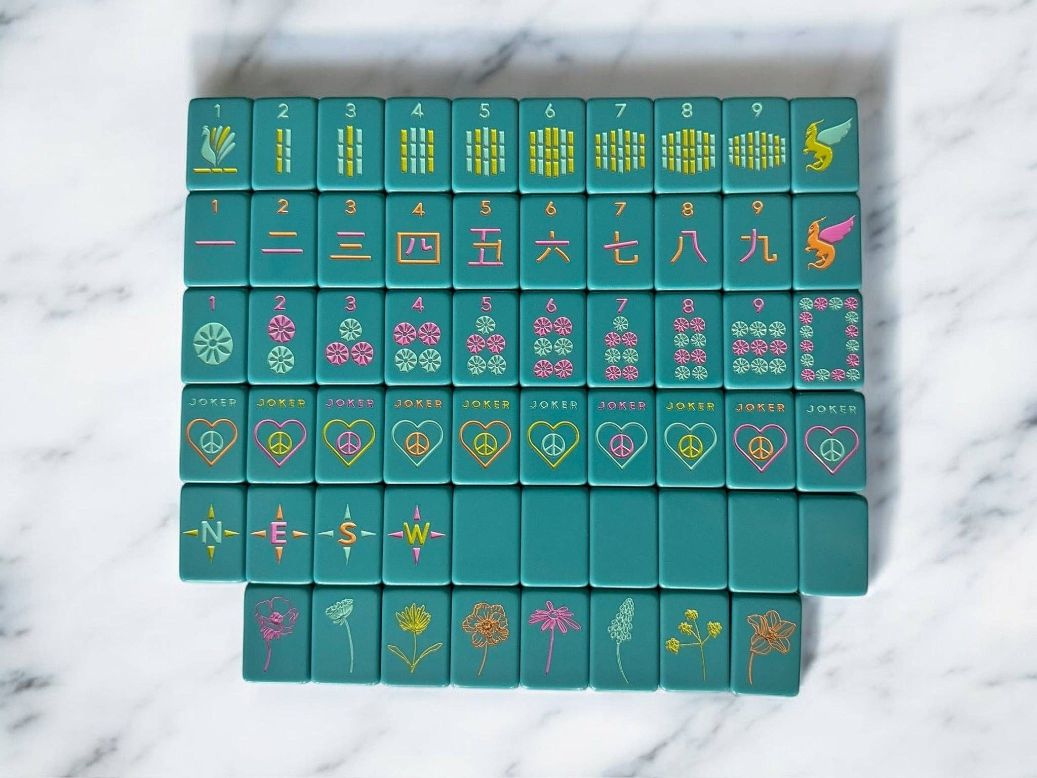 Peace Love Mahjong - OG Mahj Tiles | Totally Teal – North No. 4