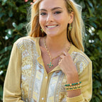 Capucine De Wulf Berry Gem Petite Hinged Bangle  - Malachite