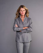 Claridge + King - The League Shirt in Gray Pinstripe