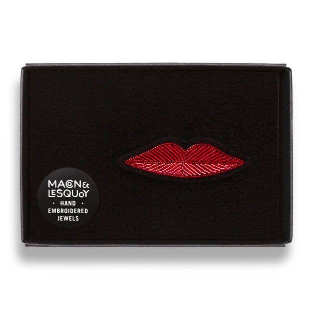 Macon & Lesquoy - Hand embroidered brooch - Small Mouth