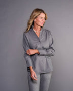 Claridge + King - The League Shirt in Gray Pinstripe