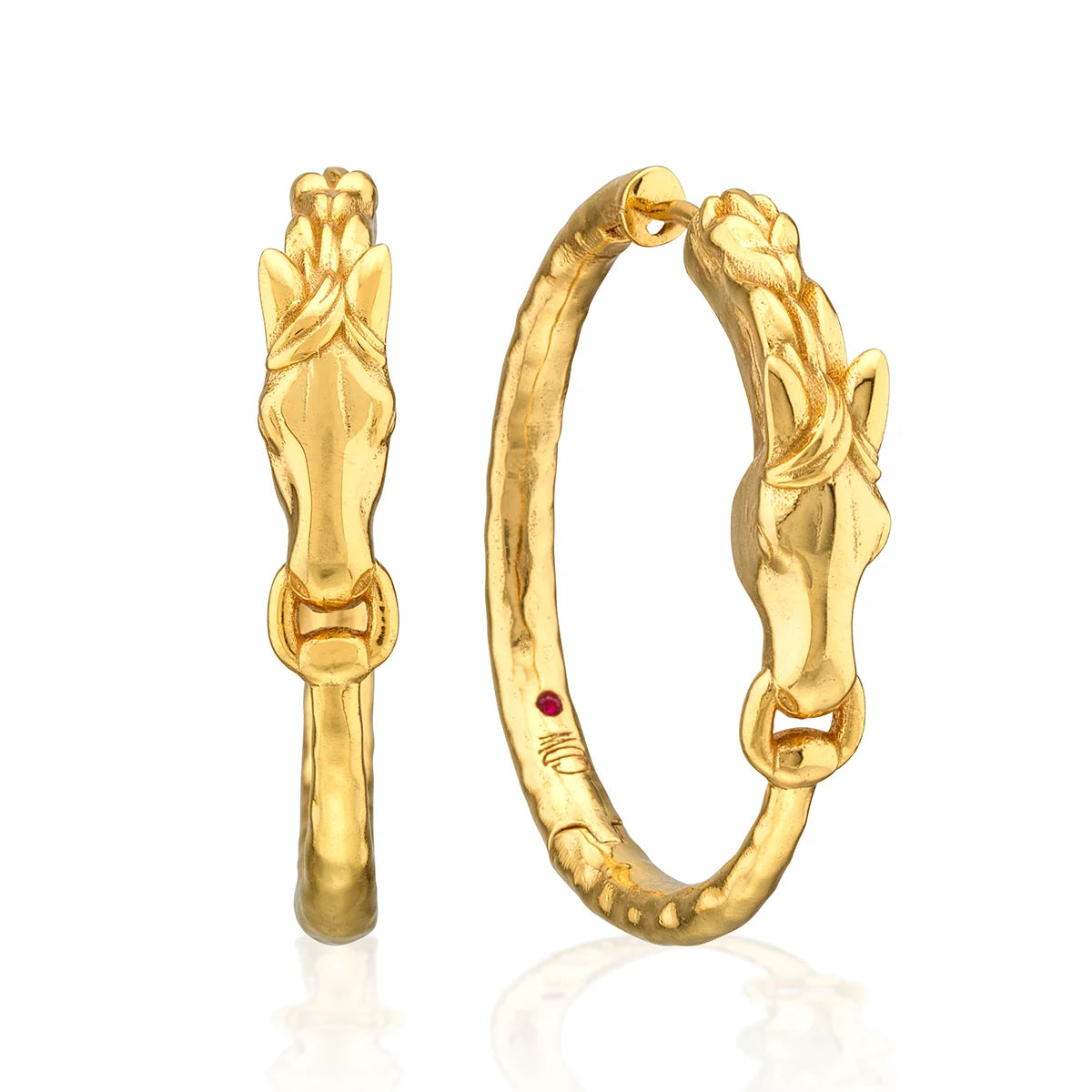 Capucine De Wulf Equestrian Horsehead Hoop Earrings - Gold *