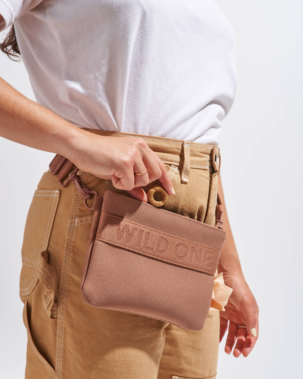 Wild One - Recycled Knit Eco Cross Body Treat Pouch: Black