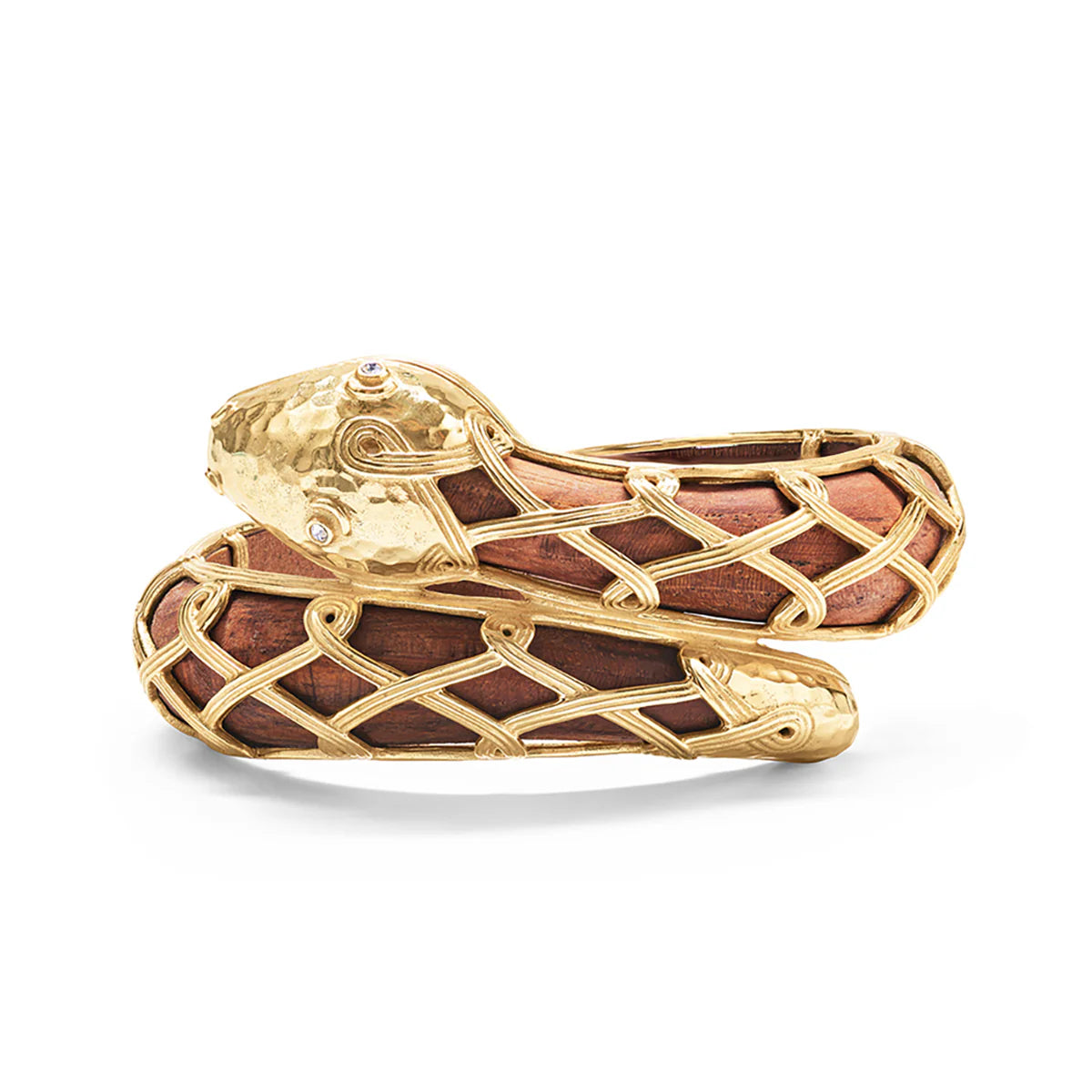 Capucine De Wulf Earth Goddess Serpentina Hinged Bangle - Teak