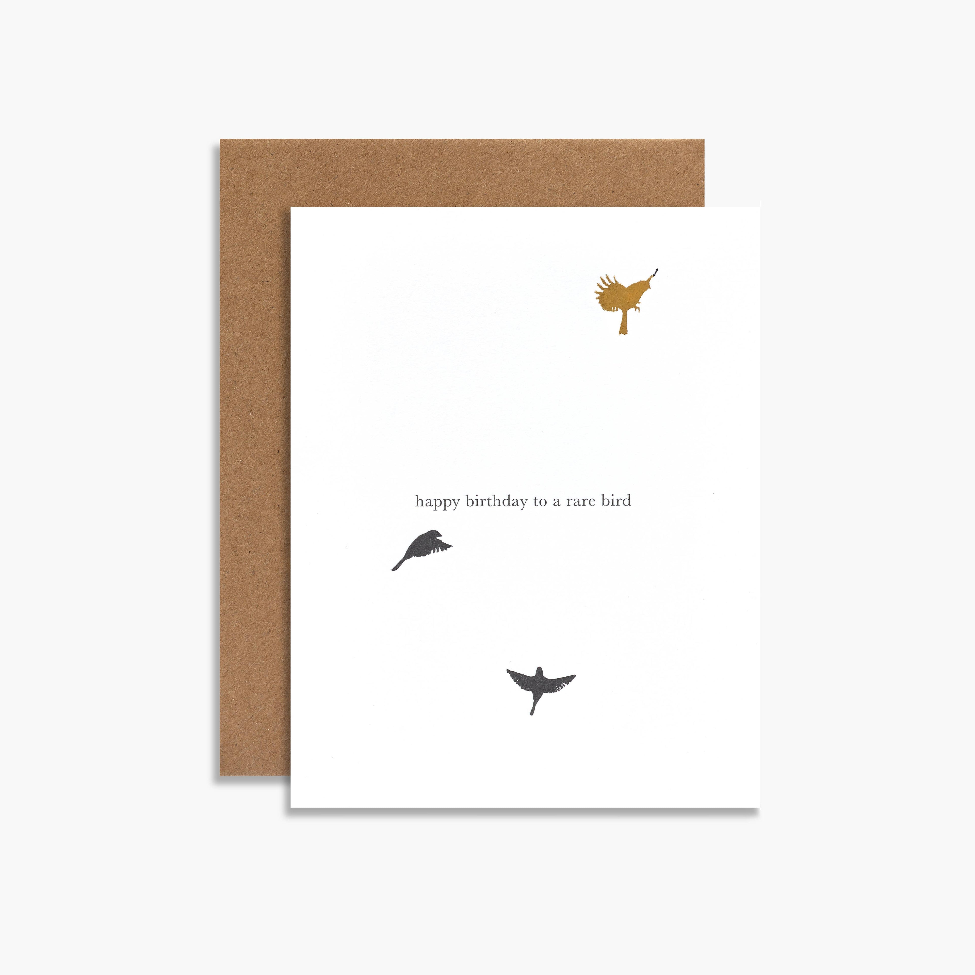 Souvenir Stationery - To A Rare Bird Happy Birthday Letterpress - Greeting Card
