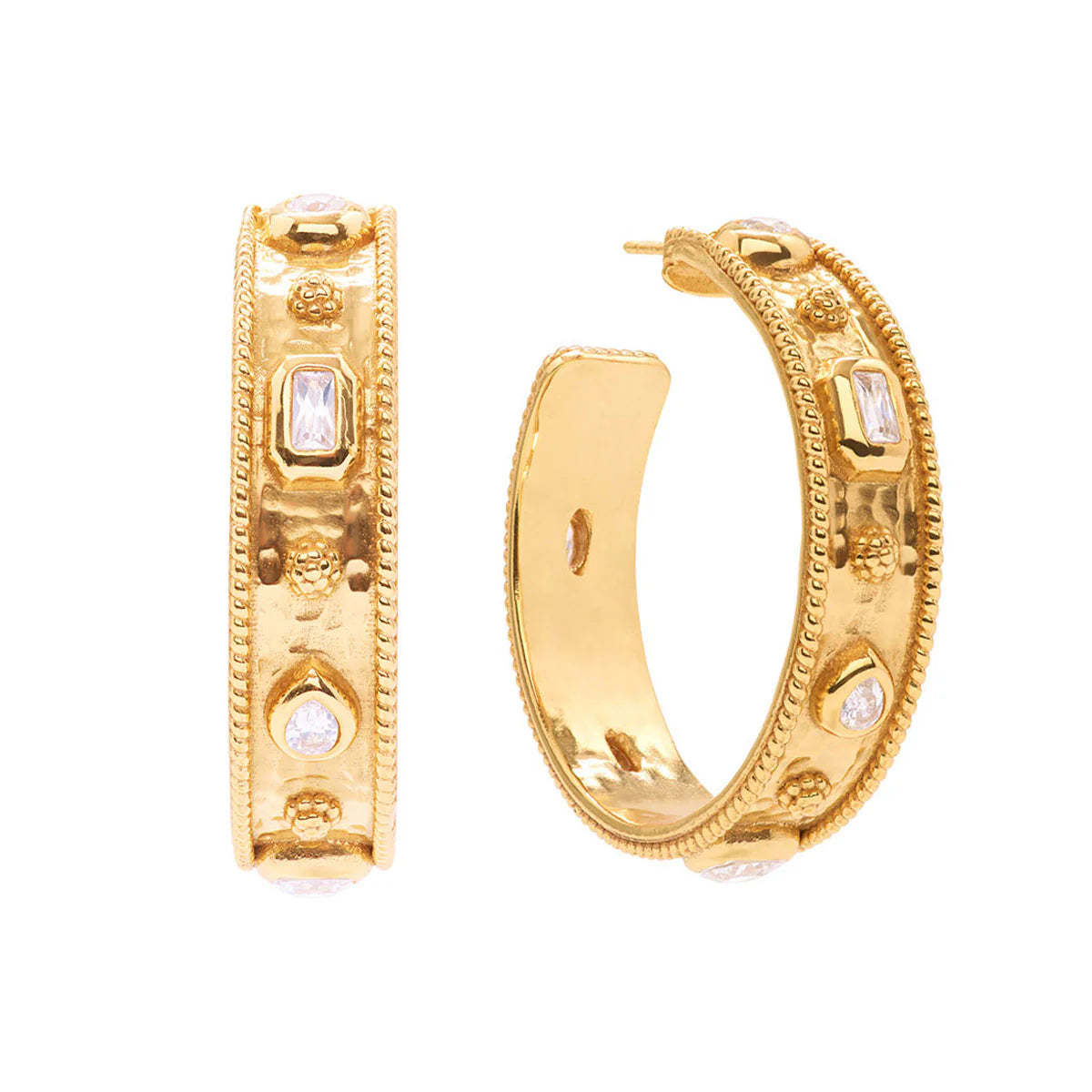 Capucine De Wulf Berry Hoop Earrings - Clear Cubic Zirconia