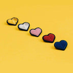Macon & Lesquoy - Hand embroidered brooch - Red Heart