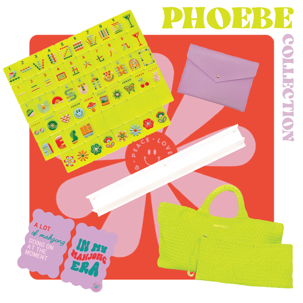 Peace Love Mahjong - Mod Tiles  | Chartreuse