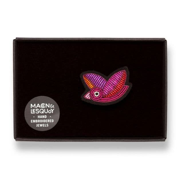 Macon & Lesquoy - Hand embroidered brooch - Piou-Piou