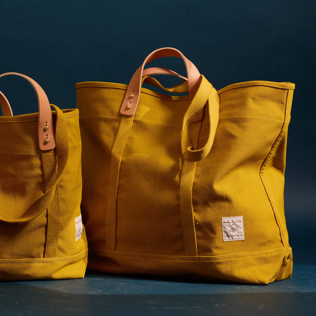 IMMODEST COTTON - Large East West Tote | Chartreuse