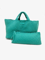 Peace Love Mahjong - Woven Mahjong Carryall | Light Blue