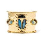 Capucine De Wulf Scarab Grande Cuff - Blue Labradorite/Black Agate