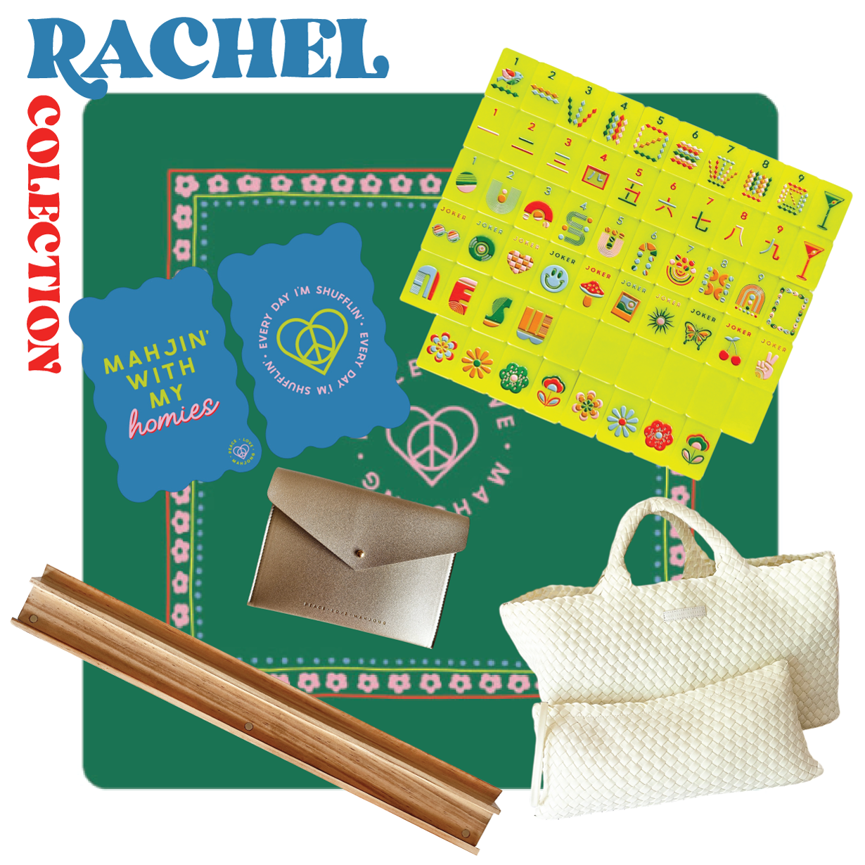 Peace Love Mahjong - Mod Tiles  | Chartreuse