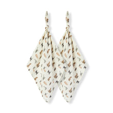 Load image into Gallery viewer, Milkbarn Organic Cotton Two-Piece Burp Cloth Set | Cat
