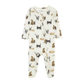Milkbarn Cotton Zipper Footed Romper | Cat