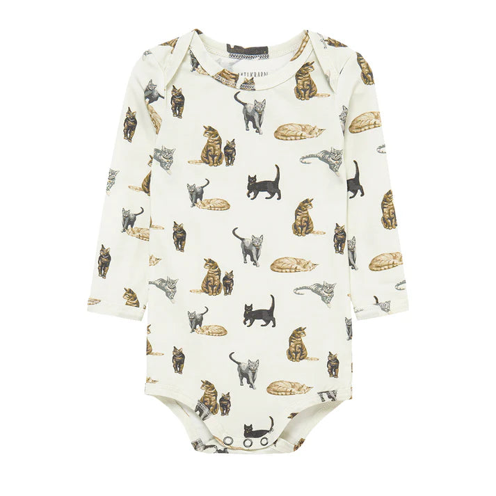 Milkbarn Cotton Stretch Long Sleeve One Piece | Cat